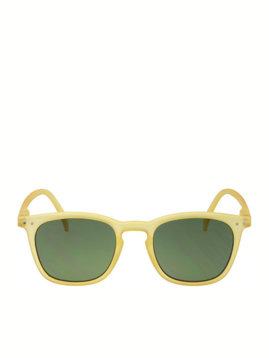 Izipizi E Sun Men's Sunglasses with Yellow Plastic Frame and Green Lens