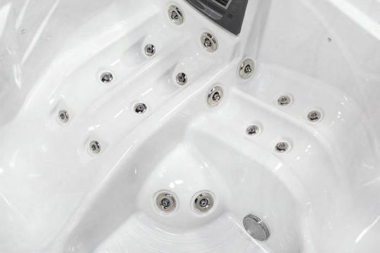Astral Pool Pluto Spa Μπανιέρα Ελεύθερης Τοποθέτησης Εξωτερικού Χώρου Ακρυλική με Υδρομασάζ 200x200x89cm
