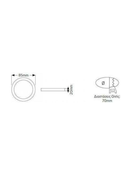 Geyer Round Plastic Recessed Spot with Integrated LED and Warm White Light 3W White 8.5x8.5cm. 1pcs