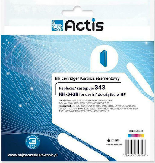 Actis Συμβατό Μελάνι Εκτυπωτή InkJet HP 343 C8766EE 18ml Πολλαπλό (Color) 1τμχ