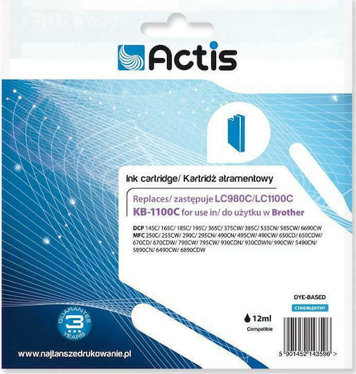 Actis Συμβατό Μελάνι Εκτυπωτή InkJet Brother LC1100C 19ml Κυανό 1τμχ