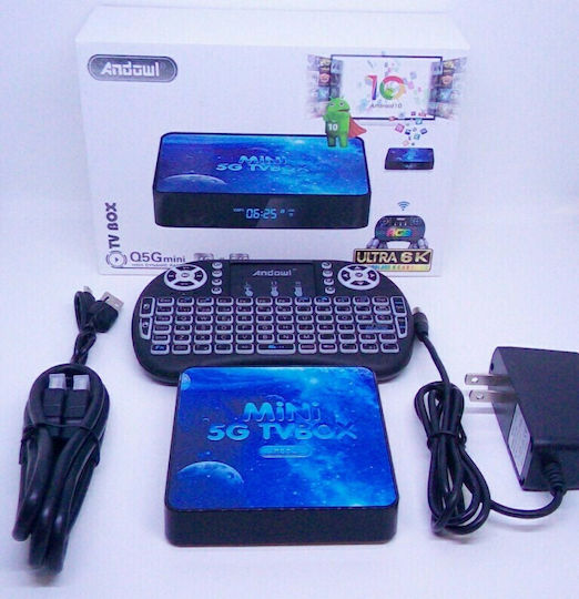 Andowl TV Box Q5G Mini Q5G 4K UHD με WiFi USB 2.0 / USB 3.0 4GB RAM και 64GB Αποθηκευτικό Χώρο με Λειτουργικό Android 10.0