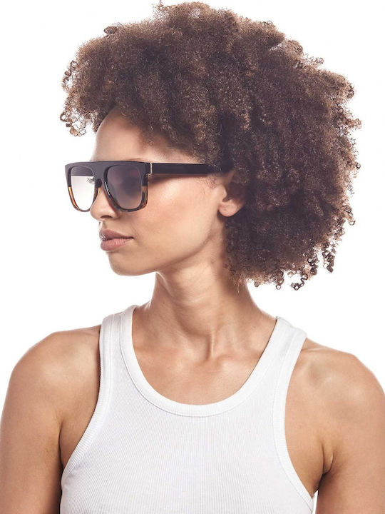Le Specs Covert Unisex Sunglasses with Brown Tartaruga Plastic Frame and Gray Lens LSP2102306