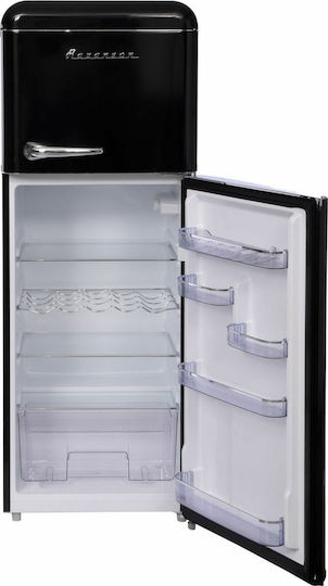 Ravanson Kühlschrank mit Doppeltür 208Es H147xB54.5xT58.5cm. Schwarz LKK-210RB