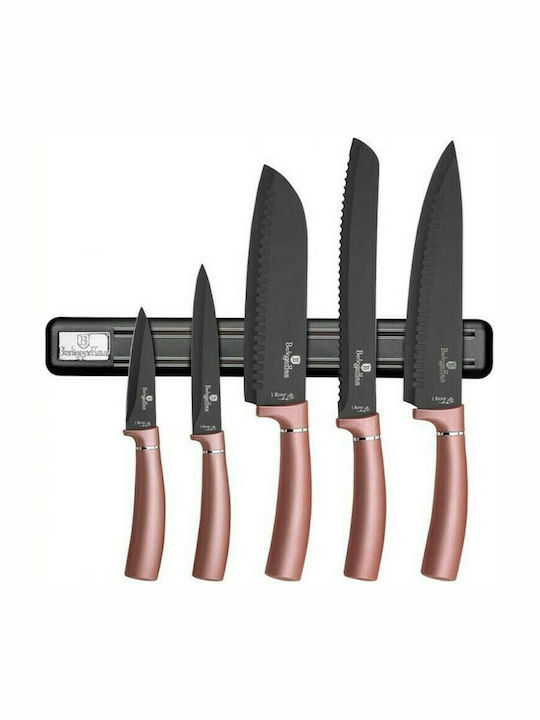 Berlinger Haus I-Rose Edition Knife Set With Stand of Stainless Steel BH-2538 5pcs