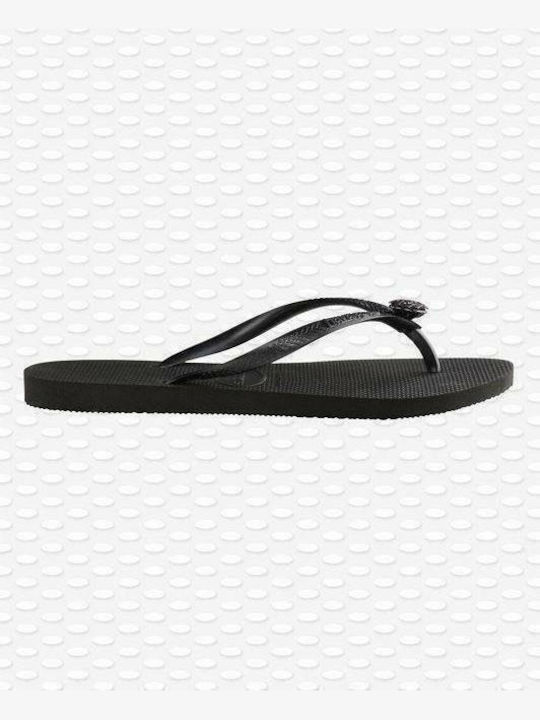 Havaianas Slim Swarovski Crystal Poem Flip Flops Μαύρα