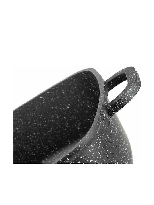 Edenberg Pots Set of Aluminum with Stone Coating Black 6pcs