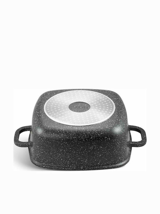 Edenberg Pots Set of Aluminum with Stone Coating Black 6pcs