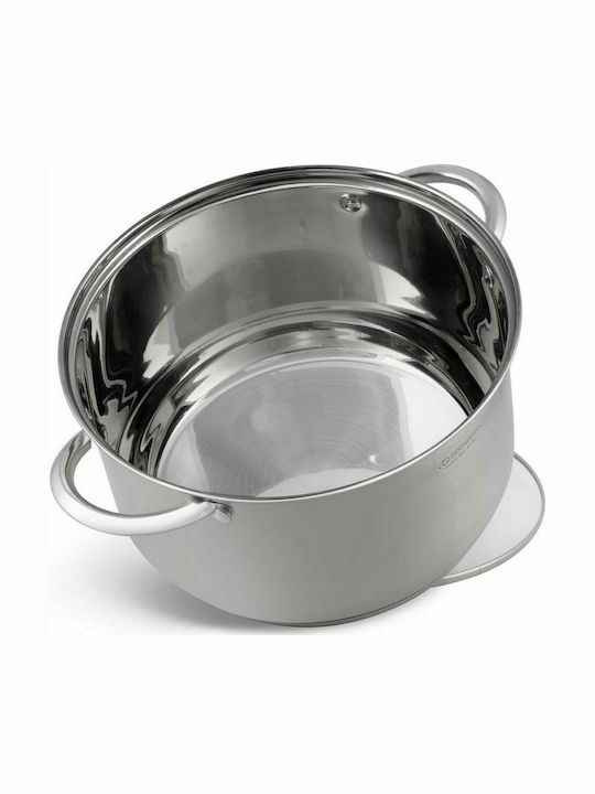 Edenberg Pots Set of Stainless Steel with No Coating Silver 12pcs