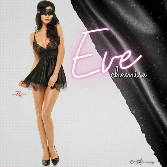 Beauty Night Eve Chemise Sexy Ρόμπα Black