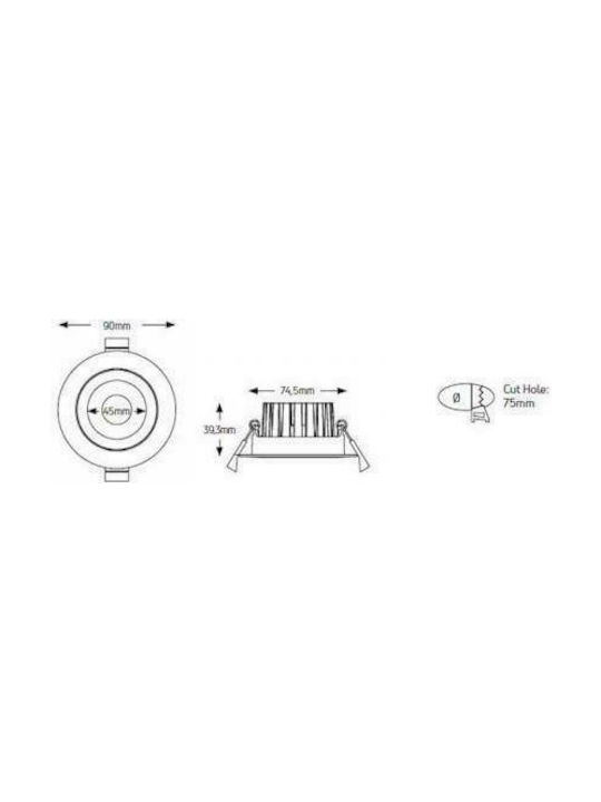 Geyer Waterproof Outdoor Ceiling Spot with Integrated LED 10W 870lm 60° in White Color LDLW751060W