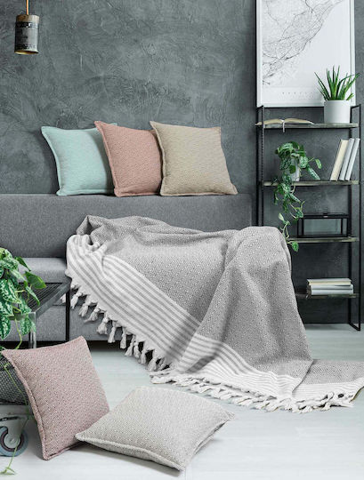 Madi Decorative Pillow Case Tent in 100% Cotton Gray 45x45cm