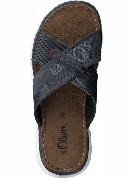 Leder Herrensandalen in Blau Farbe