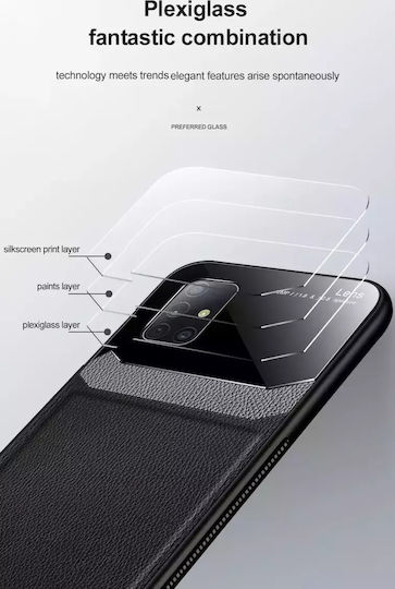 Bodycell Plexiglass Back Cover Δερματίνης Μαύρο (Galaxy A51)