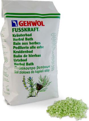 Gehwol Fusskraft Herbal Bath Salts Cleansing for Calluses, Hardening & Cracked Heels with Urea 400gr