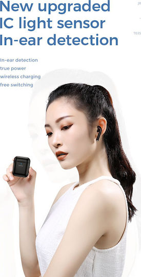 Joyroom JR-T03S Earbud Bluetooth Handsfree Ακουστικά με Θήκη Φόρτισης Μαύρα