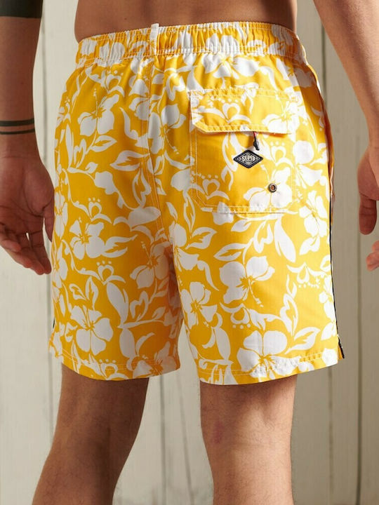 HAWAIIAN Men's Swimwear Shorts Yellow Floral