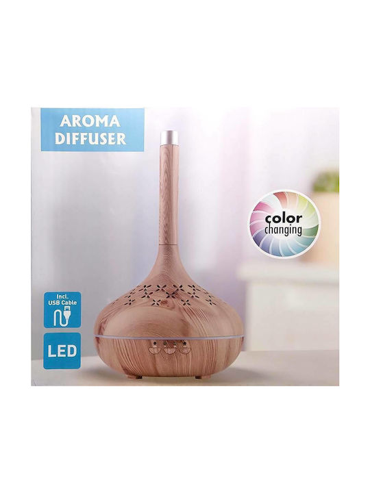 LED Aromatherapie-Diffusor Ultraschall AJ-038 mit Timer Braun 400ml