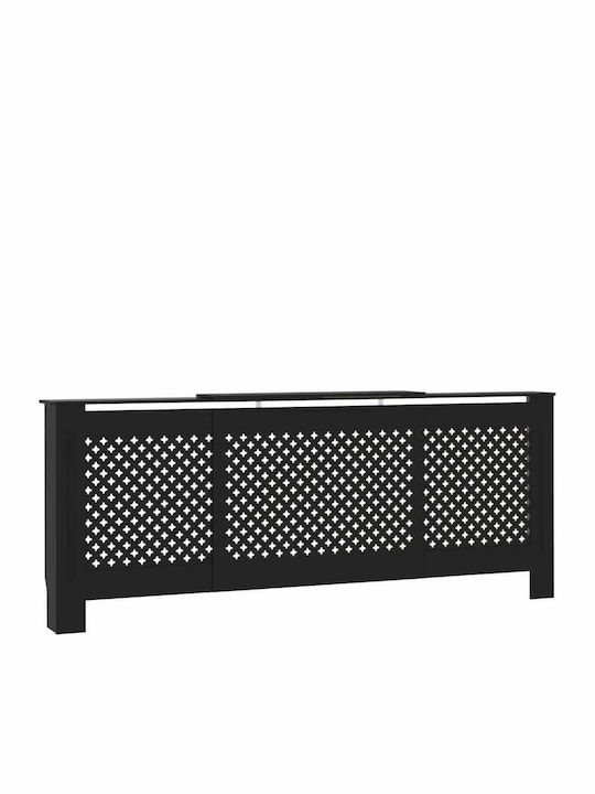 vidaXL Калориферно Капаче от MDF Черно Разтегаемо 205x20.5x82см