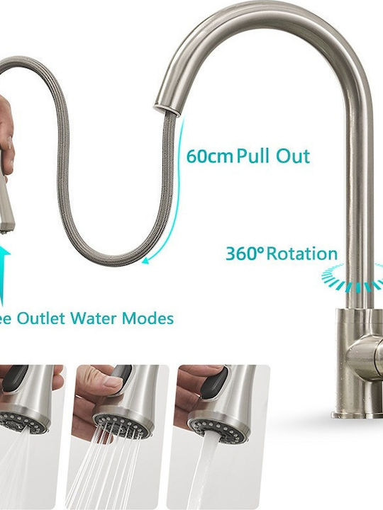 12054 Kitchen Faucet Counter with Shower Brushed Nickel