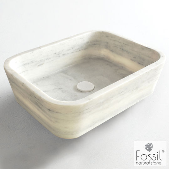 Fossil Gaia Επικαθήμενος Νιπτήρας Μαρμάρινος 50x38x14cm Λευκός Fossil Gaia Επικαθήμενος Νιπτήρας Μαρμάρινος 50x38x14cm Λευκός