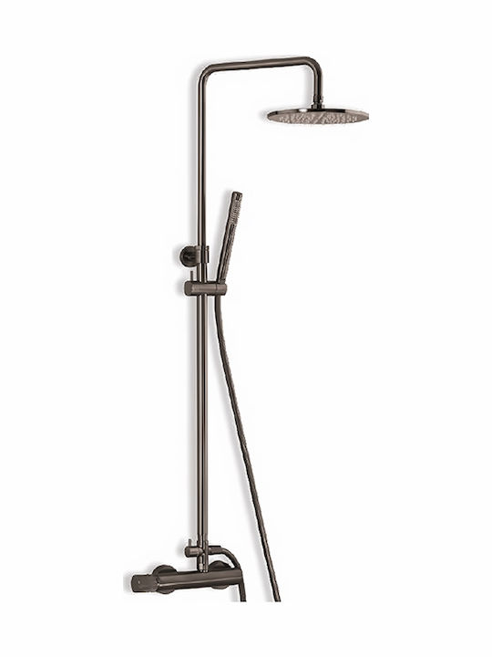 Eurorama Eletta Tecno Adjustable Shower Column without Mixer 76-137cm Black