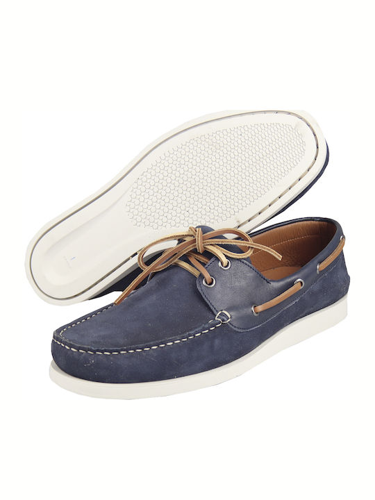 Men's Leather Boat Shoes Blue