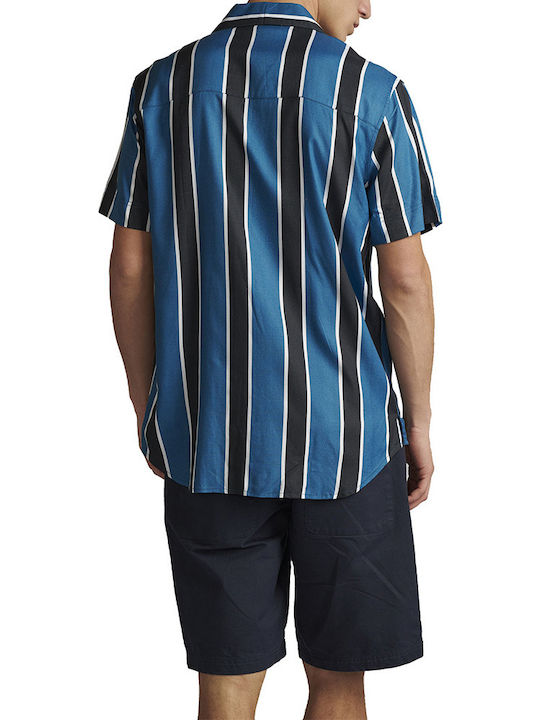 Anerkjendt Akleo Men's Shirt Short Sleeve Striped Blue