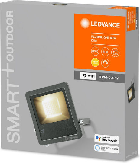 Ledvance Smart Στεγανός Προβολέας LED 50W Θερμό Λευκό 3000K WiFi IP65