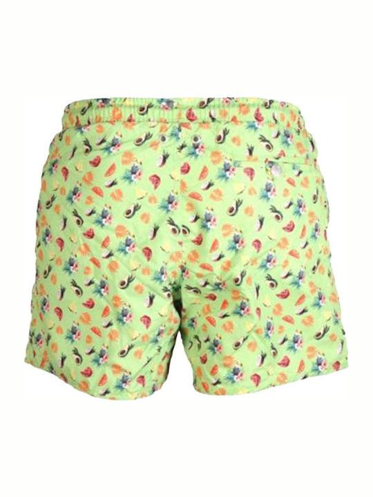 John Frank Juicy Men's Swimwear Shorts Green with Patterns