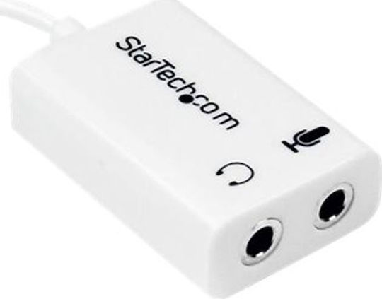 StarTech Конвертор 3.5mm мъжки към 3.5mm 2x женски Бял 1бр MUYHSMFFADW