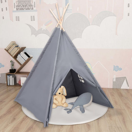 vidaXL Σκήνη Teepee Peach Skin Γκρι με Σάκο