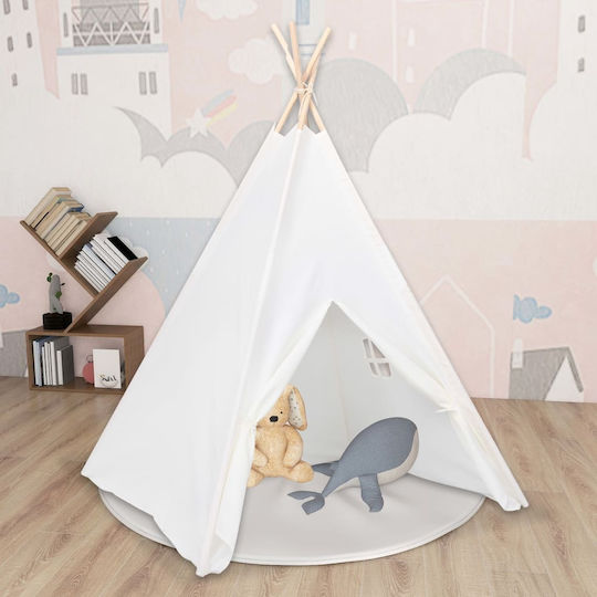 vidaXL Kinderzelt Indisch Teepee Peach Skin Weiß