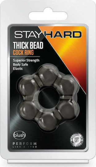 Blush Stay Hard Thick Bead Cock Ring Cock Ring Cock Negru