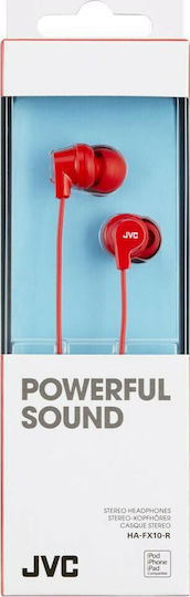 JVC Ακουστικά Ψείρες In Ear HA-FX10 Κόκκινα
