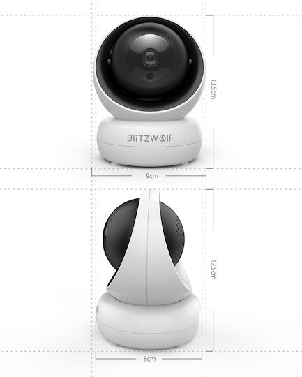 BlitzWolf BW-SHC2 IP Камера за наблюдение Wi-Fi Full HD 1080p с Двупосочна Комуникация и Обектив 3.6мм