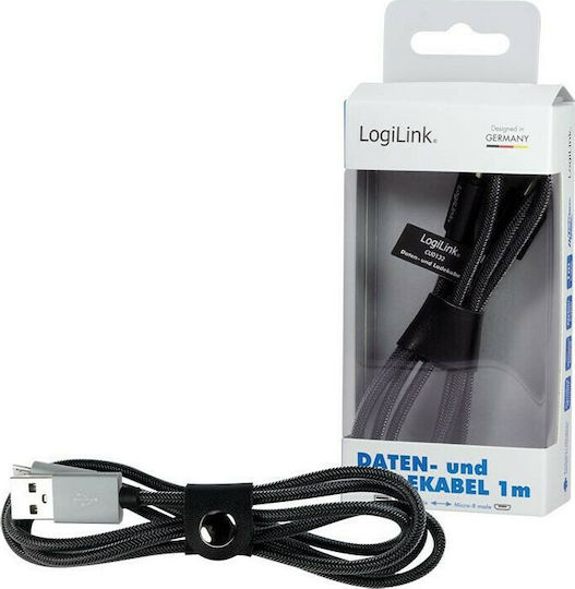 LogiLink Braided USB 2.0 to micro USB Cable Γκρι 1m (CU0132)