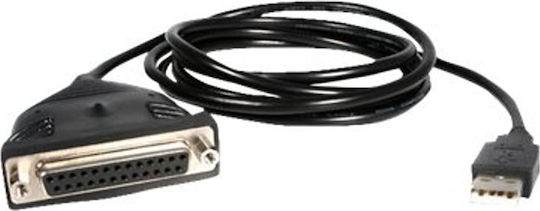 StarTech Καλώδιο USB-A σε RS232 25-pin female 1.8m Μαύρο