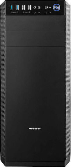 Modecom Oberon Pro Геймърско Midi Tower Компютърна Кутия с Страничен Прозорец Черна