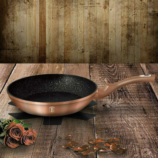 Berlinger Haus Metallic Line Комплект Тигани от Алуминий Rose Gold Collection с Вътрешно Покритие от Камък 3 Съда