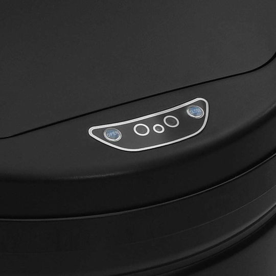 vidaXL Metallic Waste Bin with Sensor Black 40L
