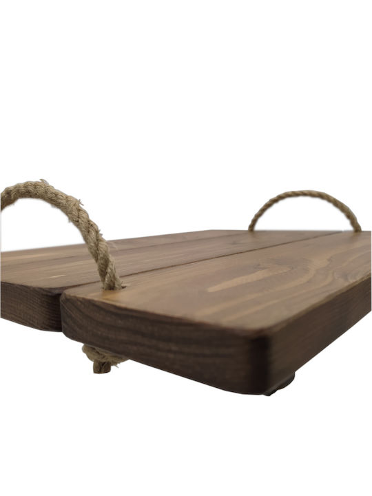 Korres Craft Cottage Wooden Rectangular Serving Tray with Handles Almond 37x27x3cm 236-106-03 1pcs