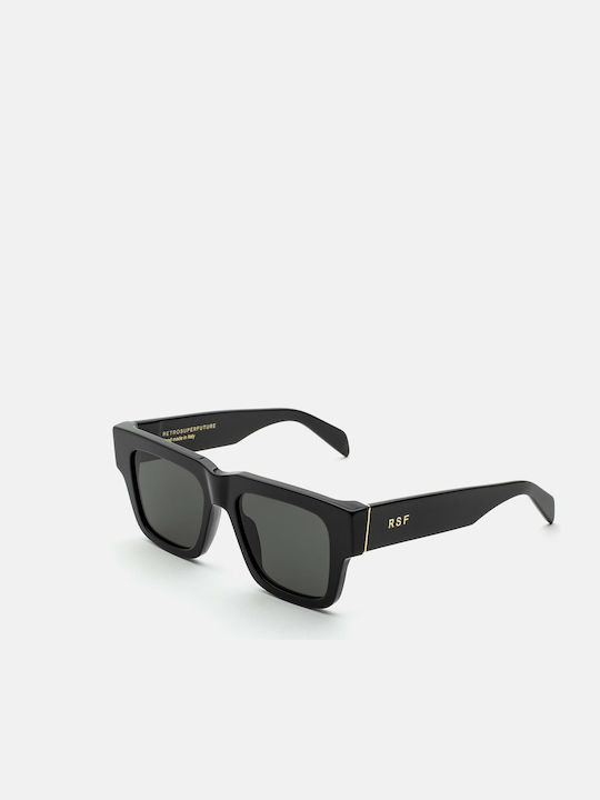 Retrosuperfuture Mega Unisex Ochelari de soare cu Negru Cadru și Gri Lentilă
