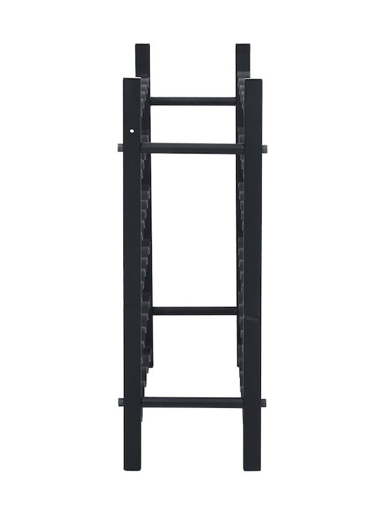 vidaXL Freistehend Flaschenhalter Metallisch für 36 Flaschen Schwarz 64x22x58.5εκ.