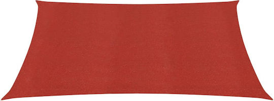 vidaXL Square Shade Sail Red with Hoops 4x4m made of HDPE 160gr/m²