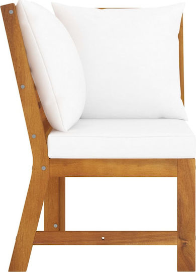 Outdoor Living Room Set 2 Pieces Cream With Pillows