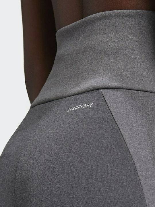 Designed To Move 7/8 Women's Cropped Yoga Legging High Waisted Dark Grey Heather