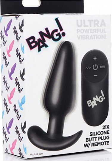 XR Bang 21X Vibrating Silicone Butt Plug with Remote Black