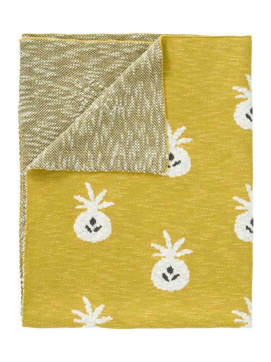 Fresk Blanket Nursery Swaddling Blankets Pineapple Knitted Yellow 80x100cm