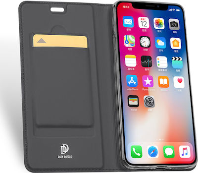 Dux Ducis Skin Pro Carte Piele artificială Negru (iPhone XR)